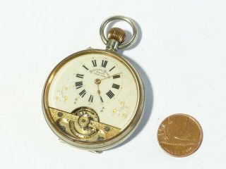 Antique Nickel Case Hebdomas Patent 8 Days Pocket Watch