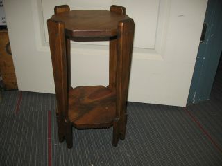 Vintage Wood Wooden Pine Small Side Table Plant Stand