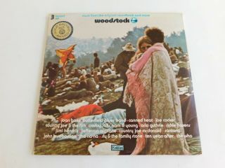 Vtg 1970 Cotillion 3 - Record Album Set Woodstock 33 Rpm Sd 3 - 500 Soundtrack