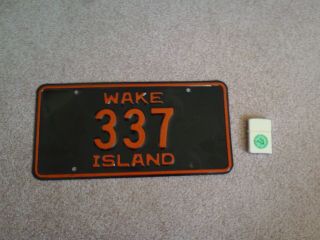 Wake Island License Plate,  6 " X 12 " And Cigarette Lighter