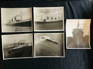 United States Lines Ss Leviathan 5 Orig Large Photographs 1920 Hamburg America