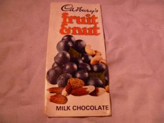 Vintage Sweet Wrappers Confectionery Cadburys Fruit And Nut C1970 