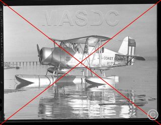 217 - B&w 3x4 Aircraft Negative - Curtiss Soc - 4 Seagull Uscg V - 173 