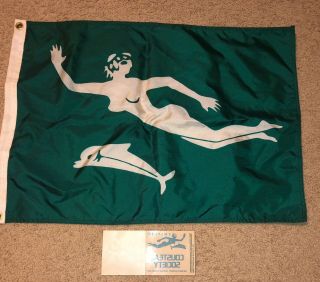 Jaques Cousteau Society Calypso Flag 24 X 17 With Insert And Window Decal