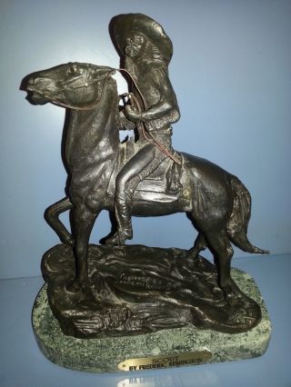 Vintage Frederic Remington Bronze Horse Statue " Scout " Western Art Sculpture