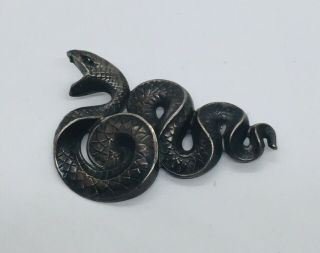 Kerr Antique Art Nouveau Sterling Silver Figural Snake Pin