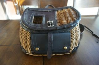 George Lawrence Whole Willow Creel W/ Leather Front Pouch And Strap