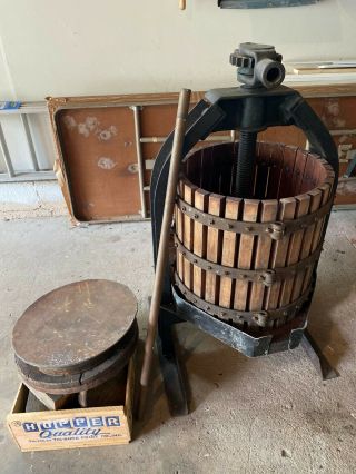Antique Wine/fruit/cider Press - Cast Iron & Wood