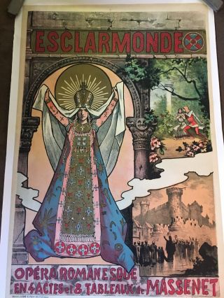 Vintage French Opera Poster " Esclarmonde "