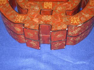 Chinese Reticulated Marriage Box Red Lacquer 20 