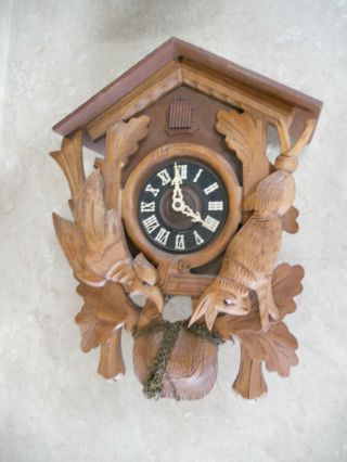 Vintage W Germany Regula Schmeckenbecher Carved Wood 8 Day Hunters Cuckoo Clock