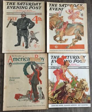 Vintage 3 Issues Of The Saturday Evening Post And 1of American Boy