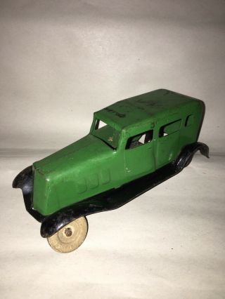 Wyandotte Toys Green 6” Pressed Steel Car Vintage