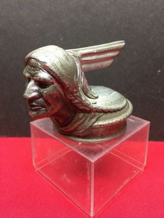 Early Pontiac Indian Chief Radiator Cap Hood Ornament W/original Finish
