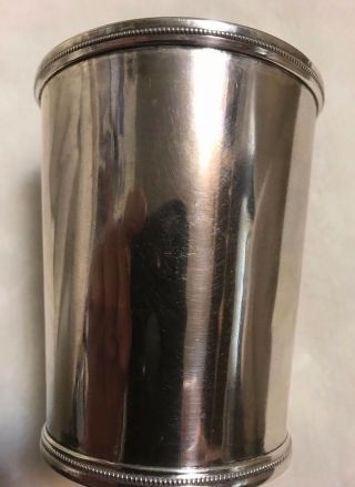 Coin Silver Julep Cup 4.  8 Oz Troy