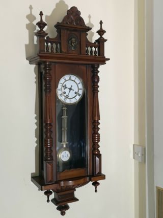 Fantastic Antique German Viennese Wall Clock 19th Century Fully Serviced