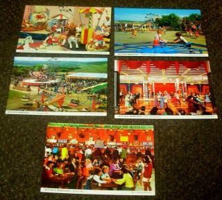 5 X Vintage John Hinde Minehead Butlins Postcards Amusement Park Exmoor Bar