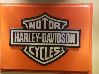 Vintage Harley Davidson Dealership Sign Huge 4 Feet Long By 3 Feet High Rare