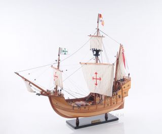 Christopher Columbus Santa Maria Tall Ship 29 " Wood Model Sail Boat Assembled