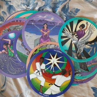 Daughters Of The Moon Tarot.  Vintage Color Deck.  Lesbian Dianic Feminist Goddess