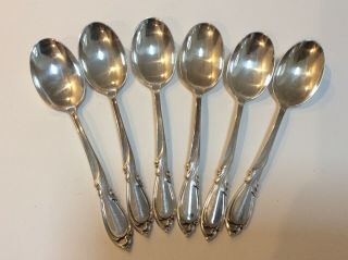 6 International Rhapsody Oval Soup Spoons (no Mono)