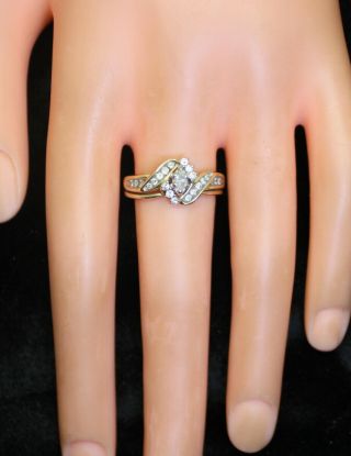 Vintage Estate 14K Gold 1/3 Ct Diamond Wedding? Ring Set Scrap?Wear? 5.  6 Gr 2