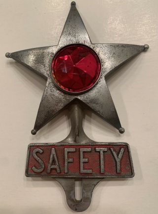 License Plate Topper San Jose Safety Device Star Patina Reflector 1930