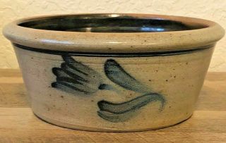 Vintage Rowe Pottery Tulip Bowl 1988 Salt Glazed Stoneware 9 " Diameter Usa