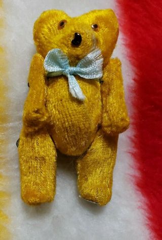 Vintage Miniature Gold Teddy Bear Jointed Glass Eyes Japan 3 " Sticker