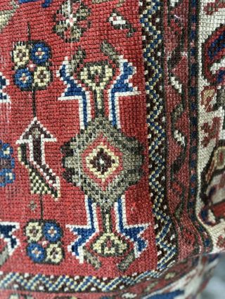 Auth: 19th C Antique Kurdish Rug Organic Sleek Mystical Art Beauty 4x6 Nr
