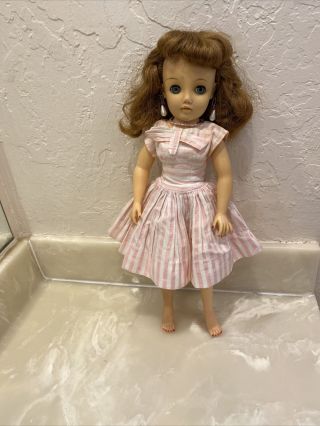 Vintage Ideal Vt - 18 Little Miss Revlon Doll W/dress Twist Waist Poseable Blonde