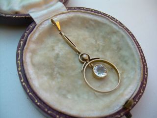 Antique Edwardian 15ct Gold & Natural Aquamarine & Seed Pearl Pendant.