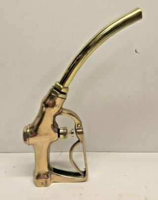 Vintage Polished Brass Buckeye Gas Pump Nozzle Mirror Shine 800r