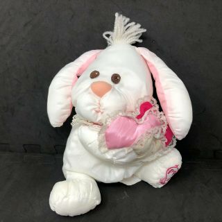 Fisher Price Puffalump White Valentine Bunny Rabbit Holding Hearts 8024 Vtg 1988