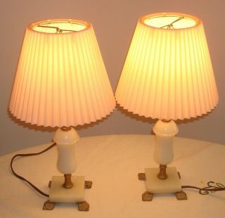 Alabaster Boudoir Table Lamps