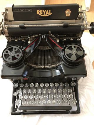 Rare Vintage Office Desk Table Antique Royal Typewriter Model Sx - 1502489 Glass