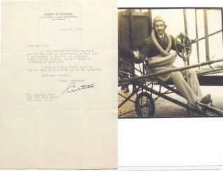 Glenn Curtiss Aviation Pioneer Autograph Letter Addressed To  Augustus Post