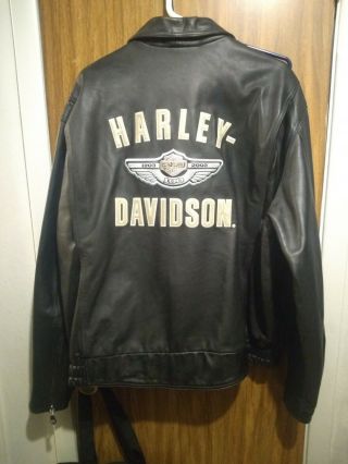 Harley Davidson 100th Anniversary Leather Coat Jacket Men 