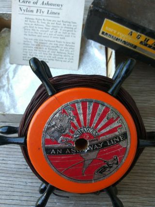 Vintage Ashaway Braided Nylon Flyline Captain Wheel Spool