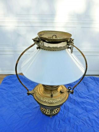 Antique B&h Bradley & Hubbard Country Store Kerosene Lamp No.  96