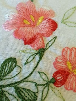 2 Vintage Embroidered Bread Covers,  59cm Between Opposite Points When Laid Flat 3