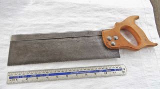 Vintage 12 " Steel Backed Tenon Saw By John Cockerill,  Old Tool