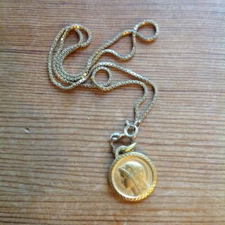 18k Gold St Mary Pendant 9 Carat Chain 18 Carat Antique Karat Ct Solid Yellow