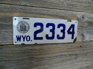 1916 Wyoming License Plate All Paint License Plate Front And Back Seal