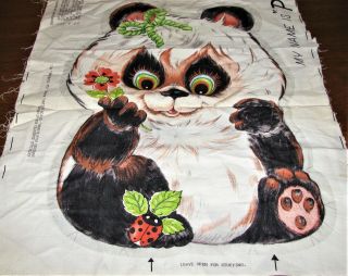 Vintage Cut & Sew Fabric Panda Bear " Poco "