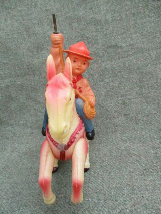 OLD VINTAGE 1940s - 1950s OCCUPIED JAPAN WIND - UP TOY CELLULOID COWBOY ON HORSE 3