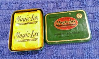 ? Vintage - Antique Laxative Tin With Nuggets Gold Foil Wrapper Magic - Lax