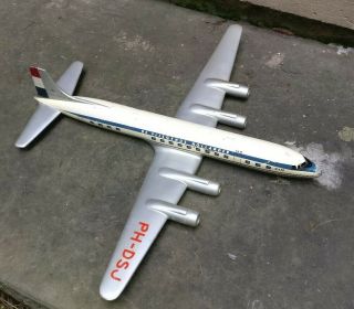 Vintage Aluminum Raise Up Rotterdam Holland Klm De Vliegende Airplane Model