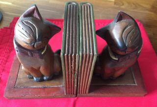 So Cute Cats - Vintage Wooden Bookends