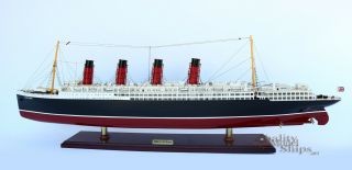 Rms Lusitania Cunard Line Ocean Liner Wooden Ship Model 40 "